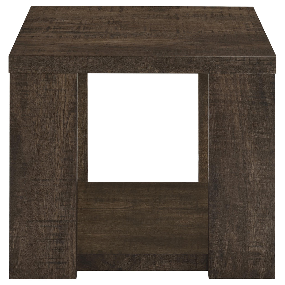 Dark Rustic Mango End Table with True Square Edge