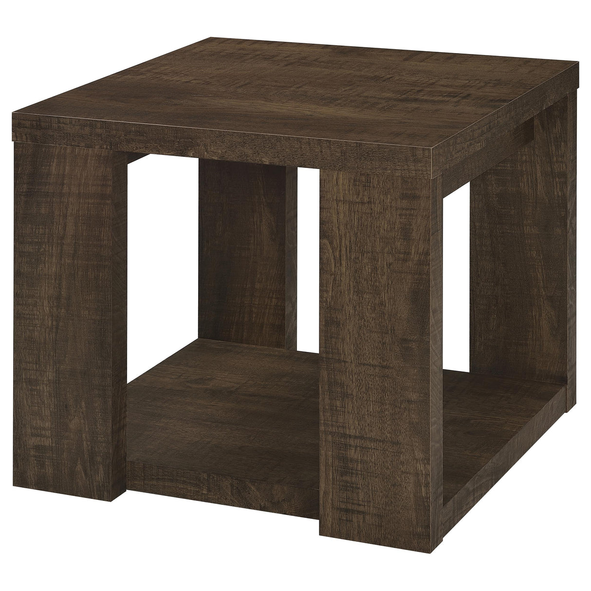 Dark Rustic Mango End Table with True Square Edge