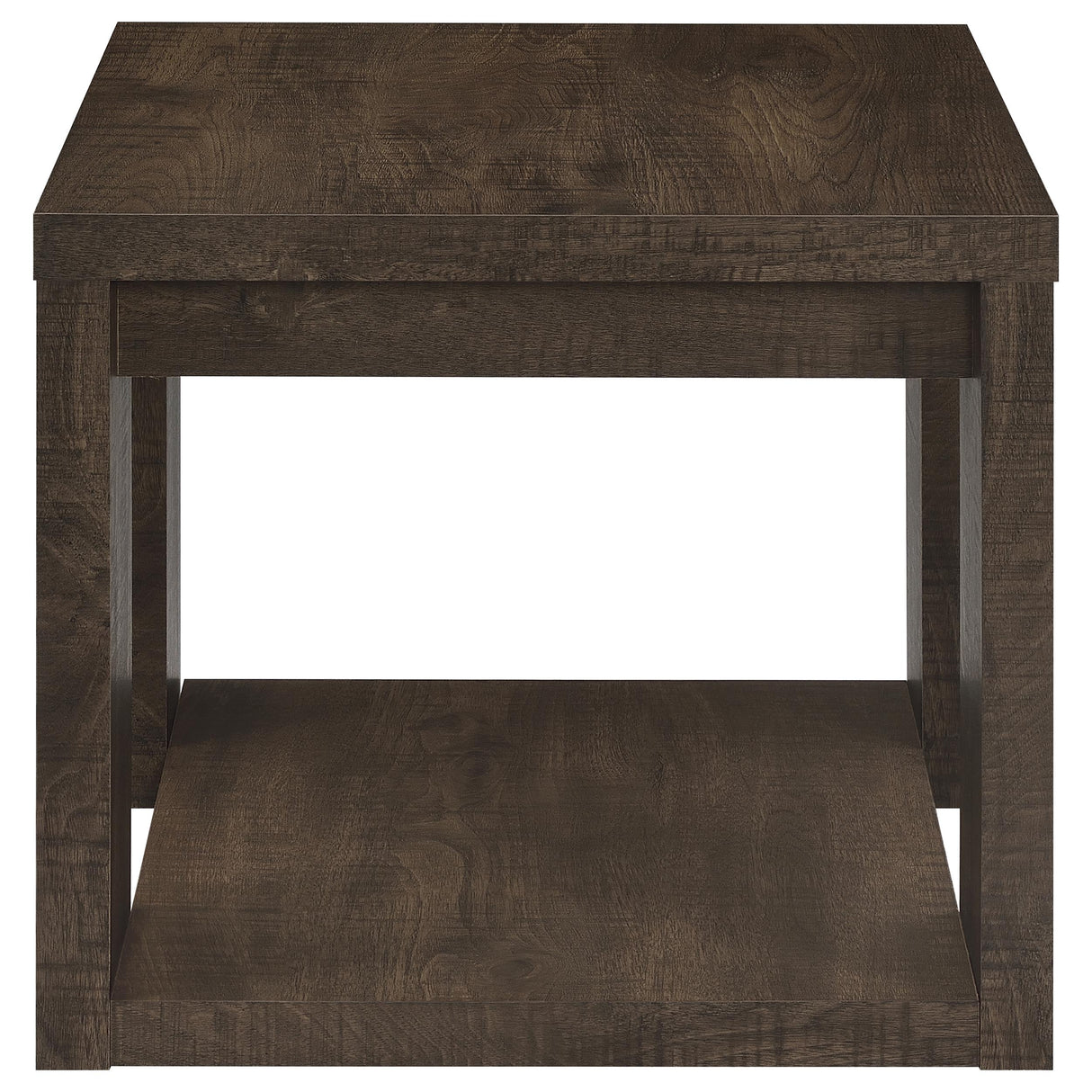 Dark Rustic Mango End Table with True Square Edge