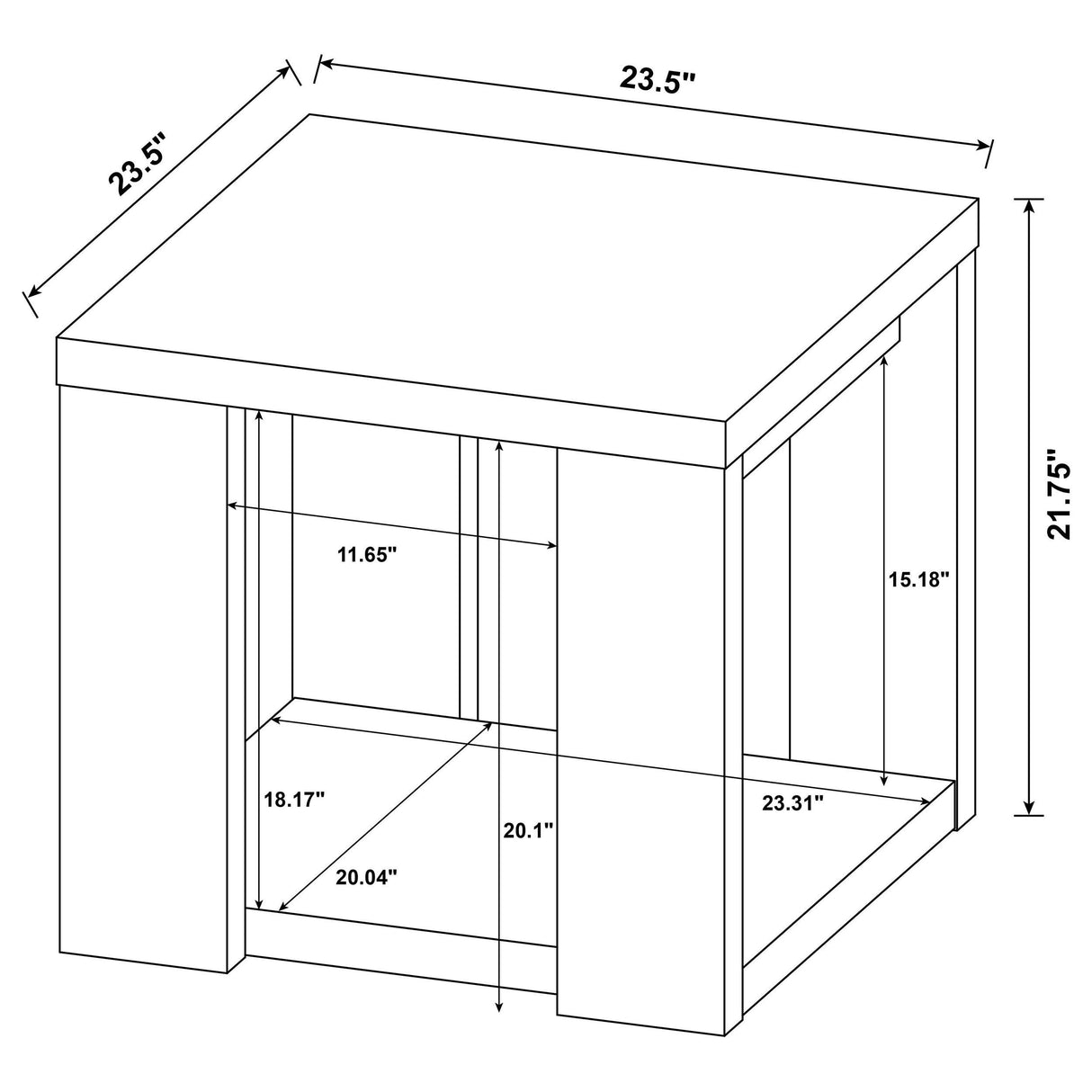 Latte Melamine End Table with Honeycomb Board Top