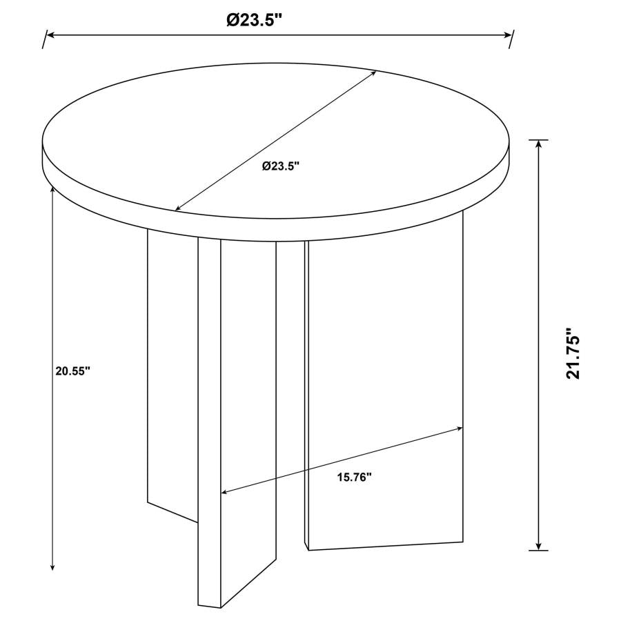 Aragon Round Panel Base End Table - Mango