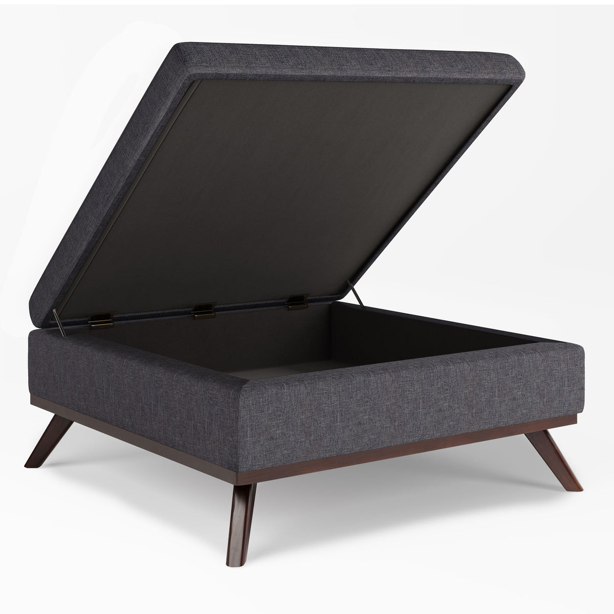 Owen - Square Coffee Table Storage Ottoman - Dark Gray