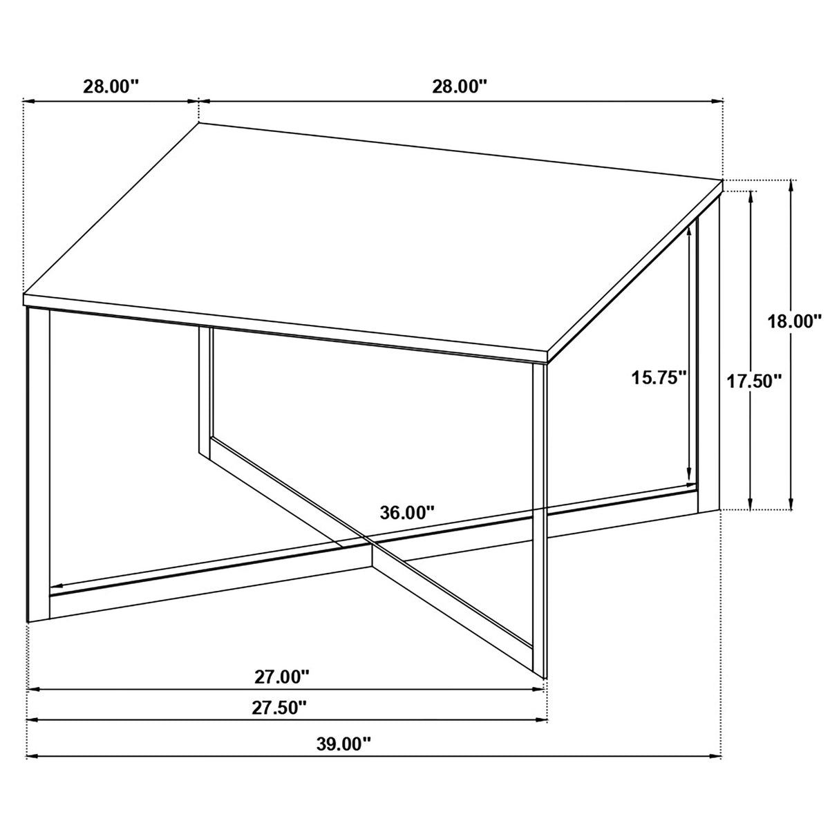 Tobin Square Marble Top Coffee Table, White and Black