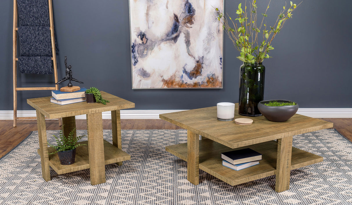 Dawn Square Engineered Wood Coffee Table, Mango Brown