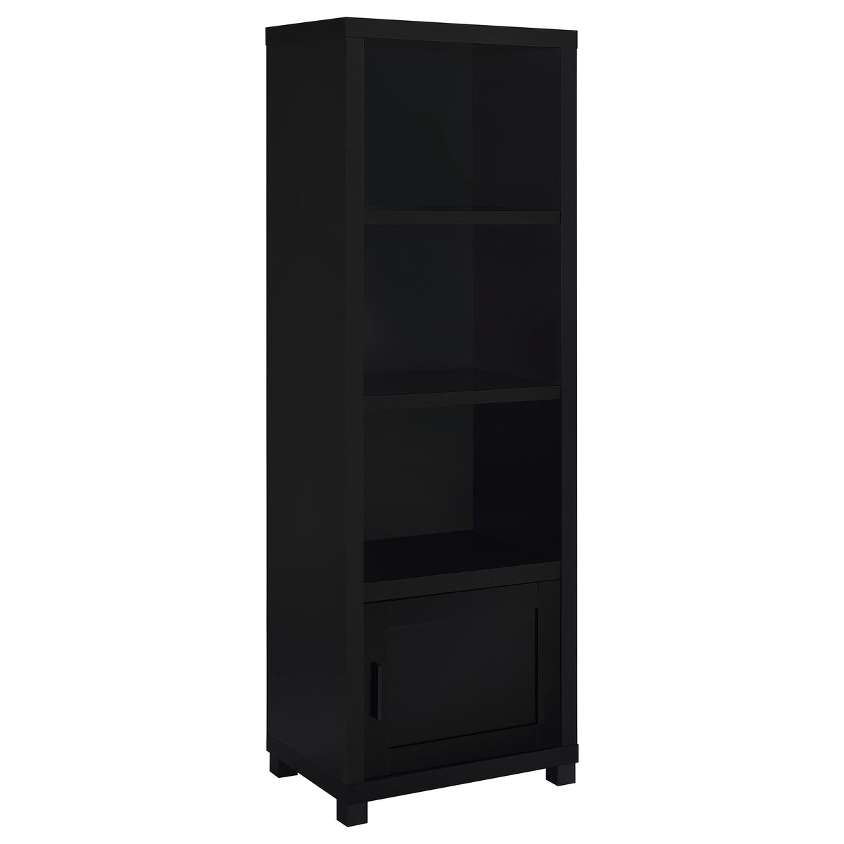 Jupiter 3-Shelf Black Media Tower with Cabinet