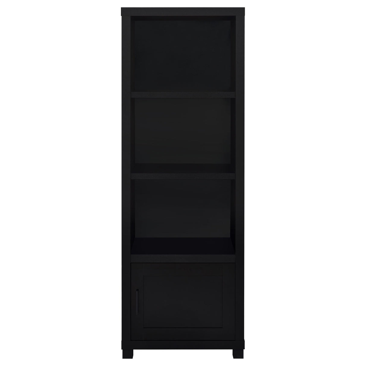 Jupiter 3-Shelf Black Media Tower with Cabinet
