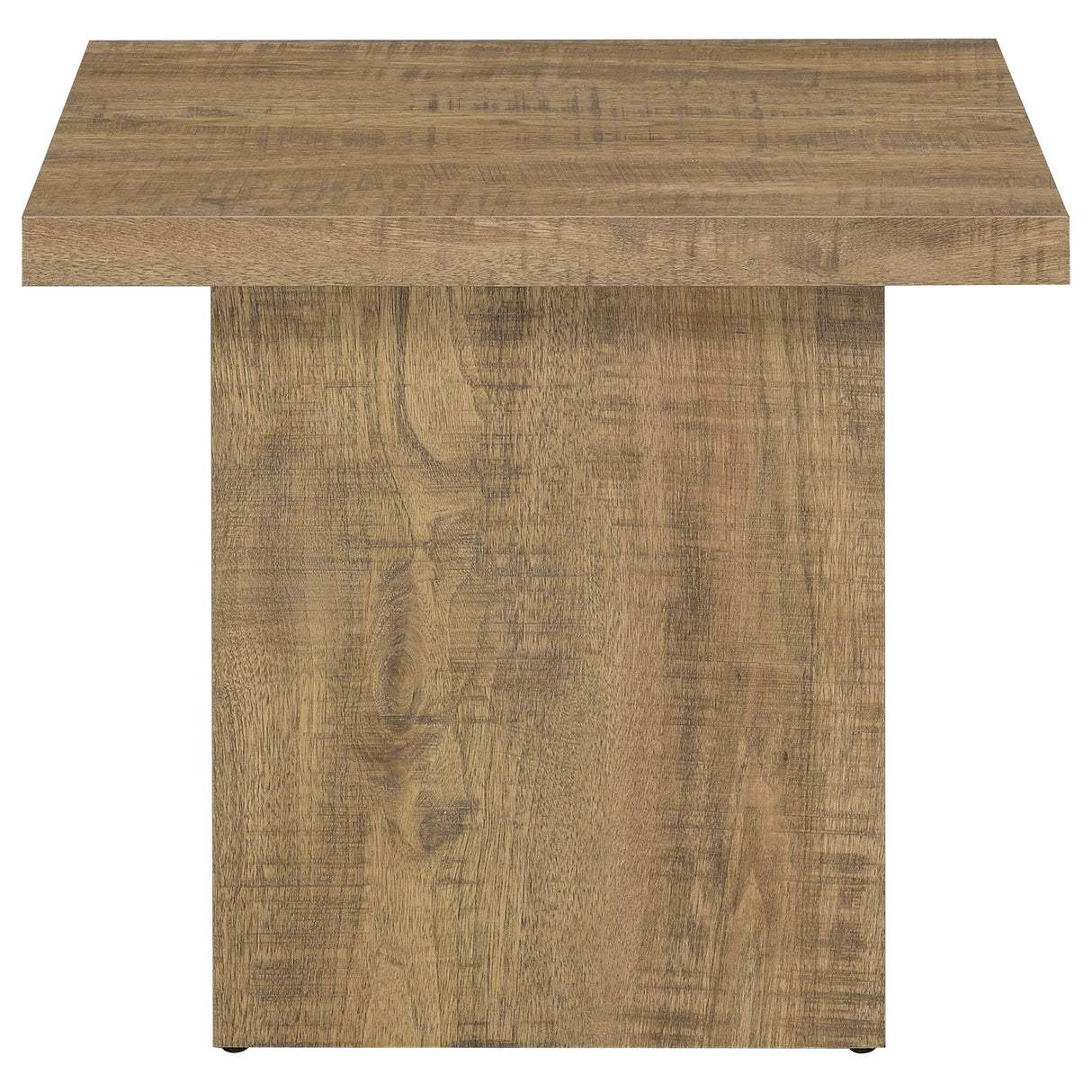 Devar Square Engineered Wood End Table, Mango Brown