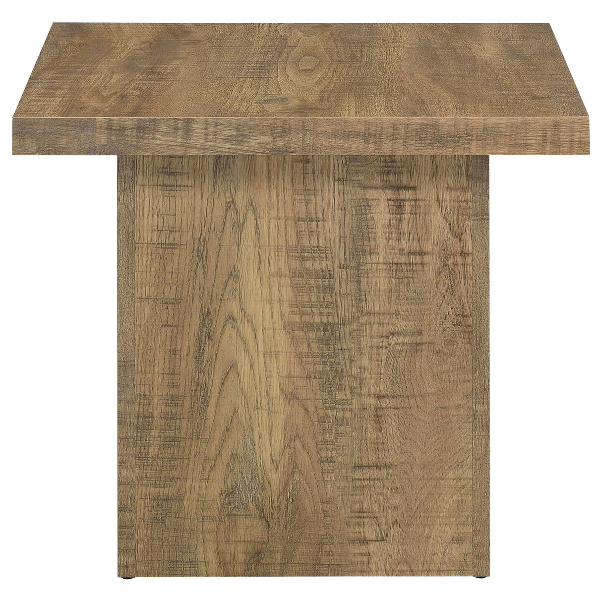Devar Square Engineered Wood End Table, Mango Brown
