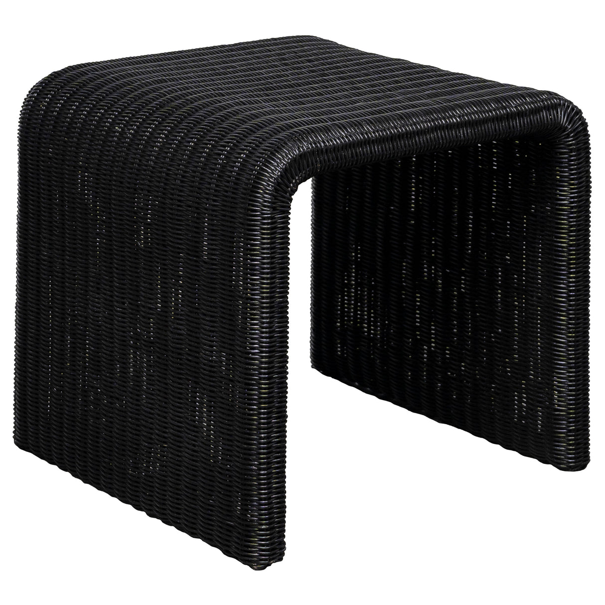 Cahya 2-Piece Rattan Coffee and End Table Set, Black