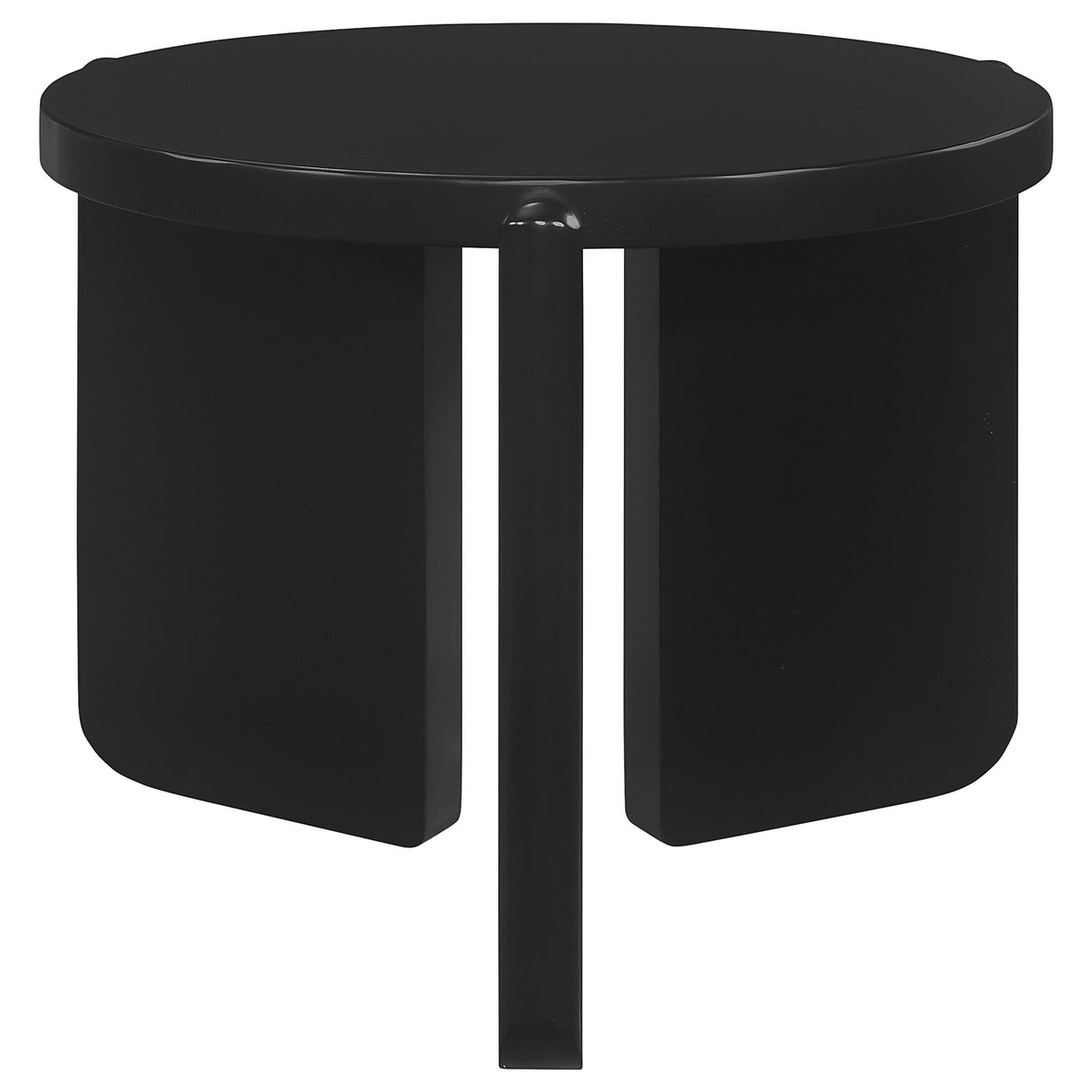 Cordova Round Solid Wood End Table, Black