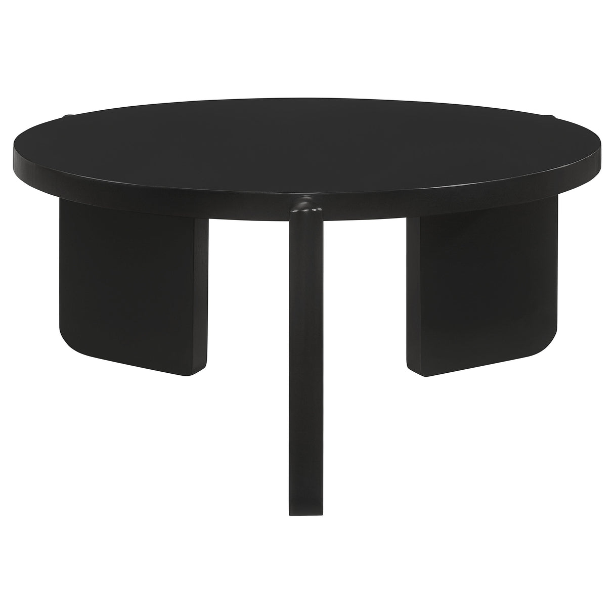 Cordova Round Solid Wood Coffee Table in Black