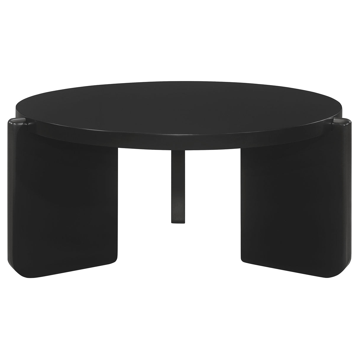 Cordova Round Solid Wood Coffee Table in Black