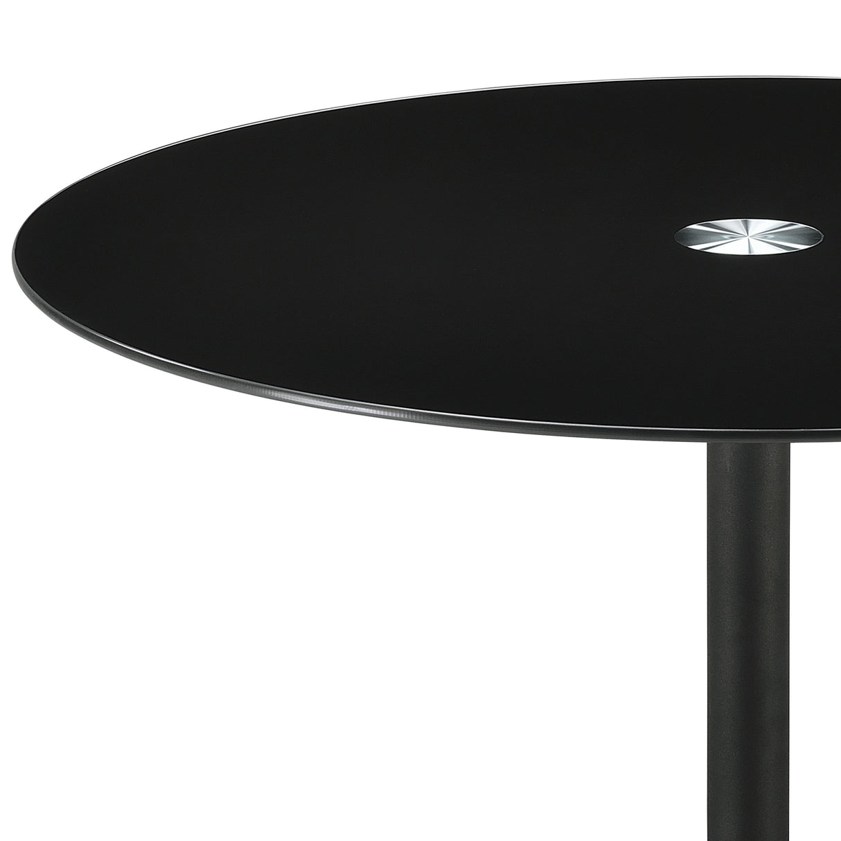 Ganso Round Metal End Table with Tempered Glass Top