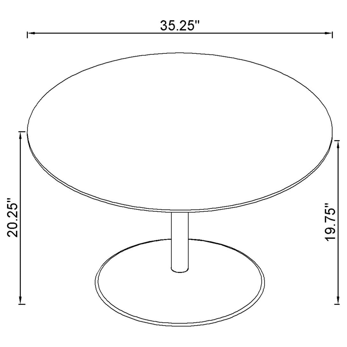Ganso 2-Piece Round Glass Top Coffee and End Table Set, Black