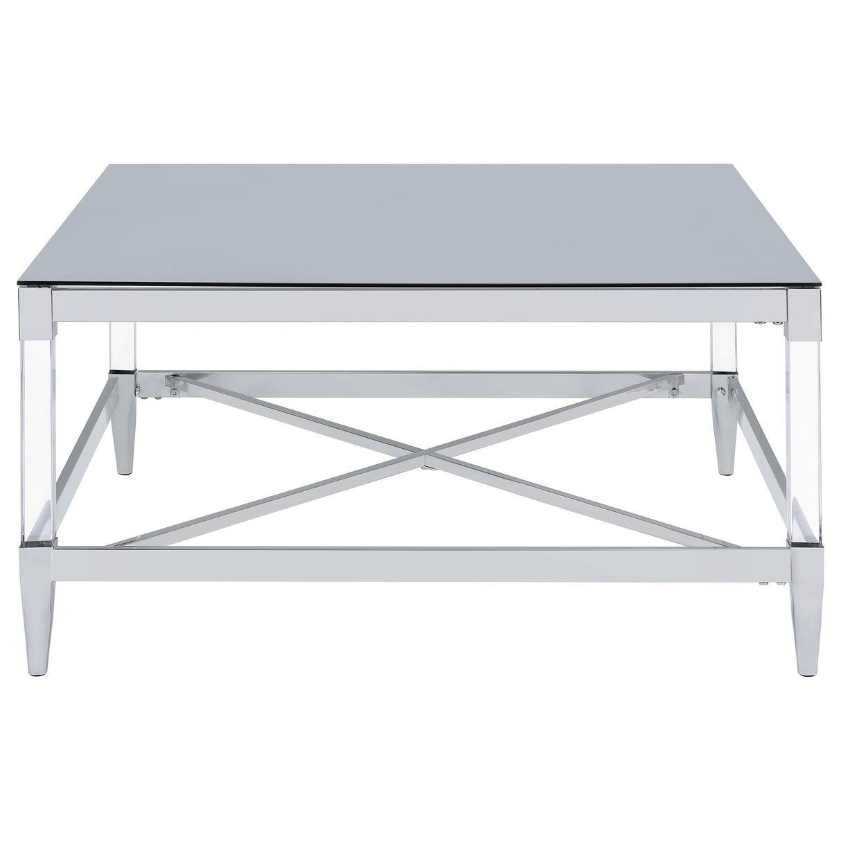 Lindley Square Tempered Mirror Coffee Table Chrome