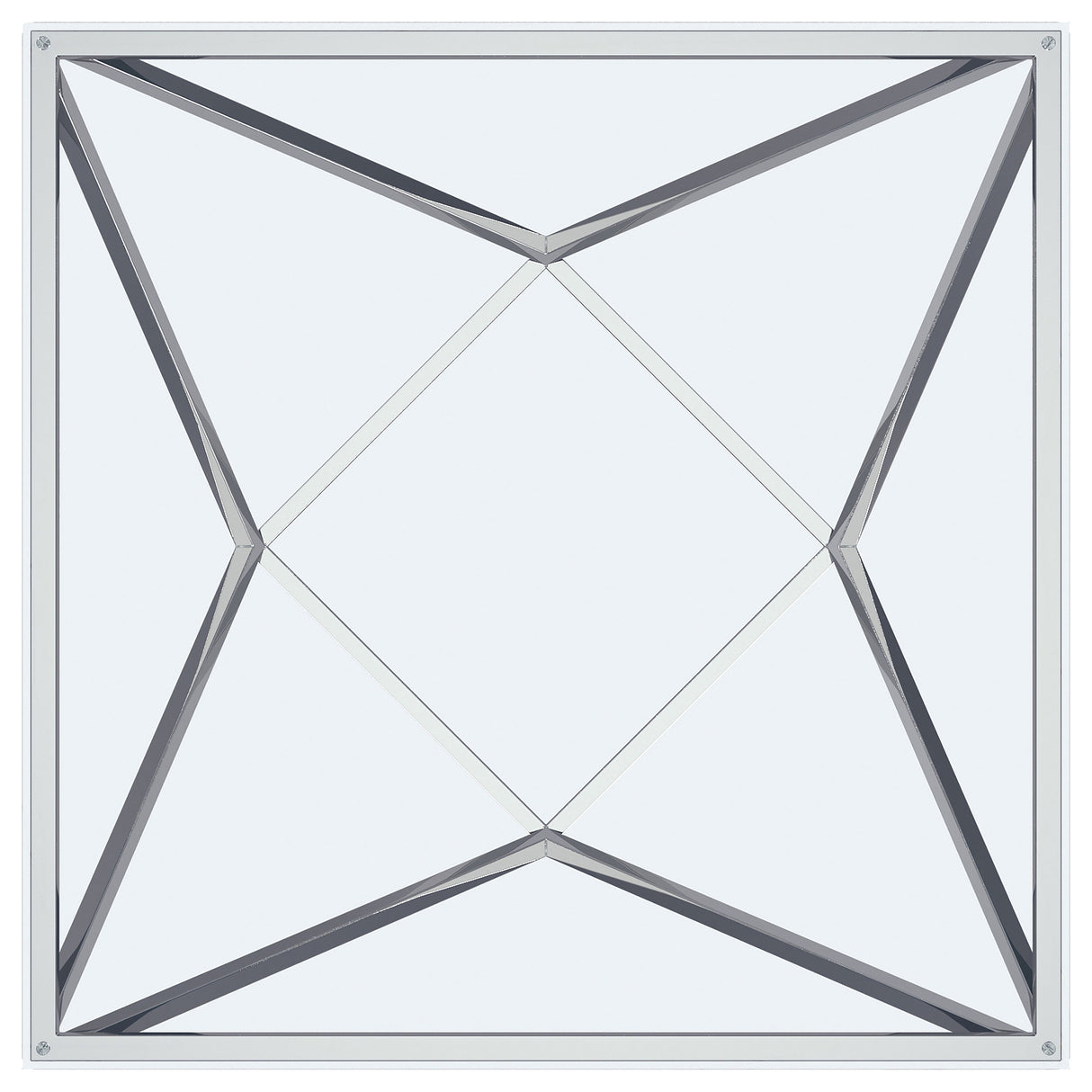 Brittania Square Glass Top Geometric End Table