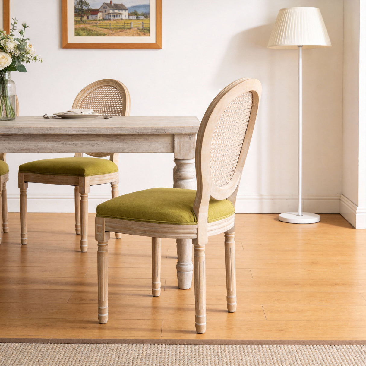 French Country Dining Chairs & Round Back (Set of 2)
