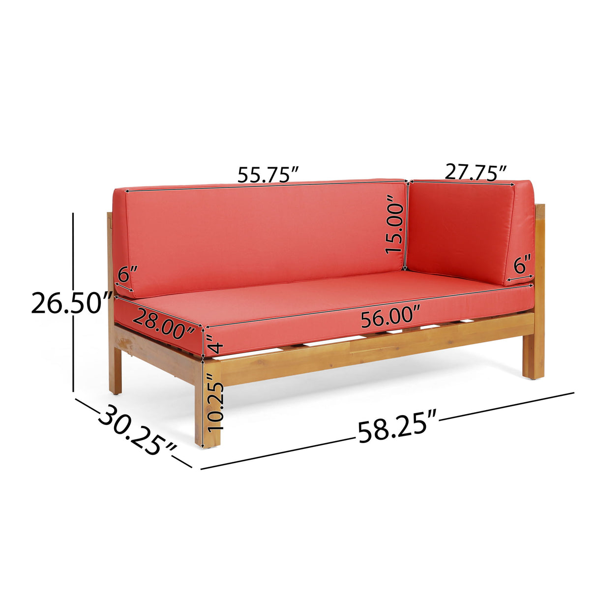 Brava - X Back Corner Bench With Coffee Table