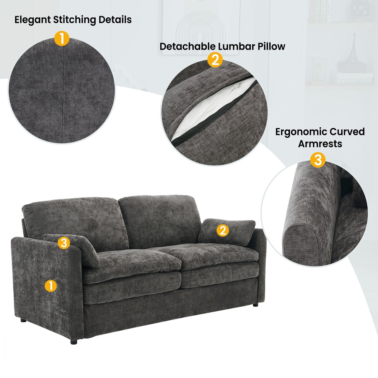 Cozy Sofa Set Oversized Comfy Cloud Sofa With Double Cushion