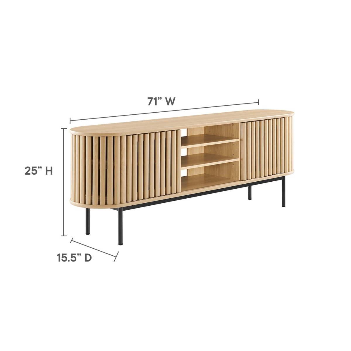 71 Inch Contemporary Oval TV Stand - TV Stands available at Alpine Outlets in Denver