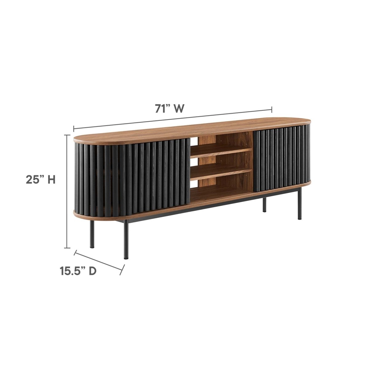 71 Inch Contemporary Oval TV Stand - TV Stands available at Alpine Outlets in Denver