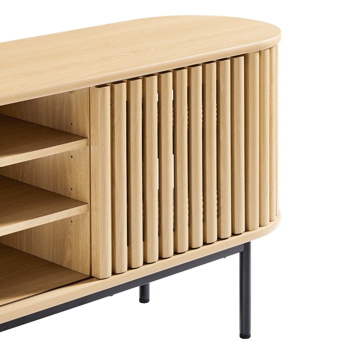 71 Inch Contemporary Oval TV Stand - TV Stands available at Alpine Outlets in Denver