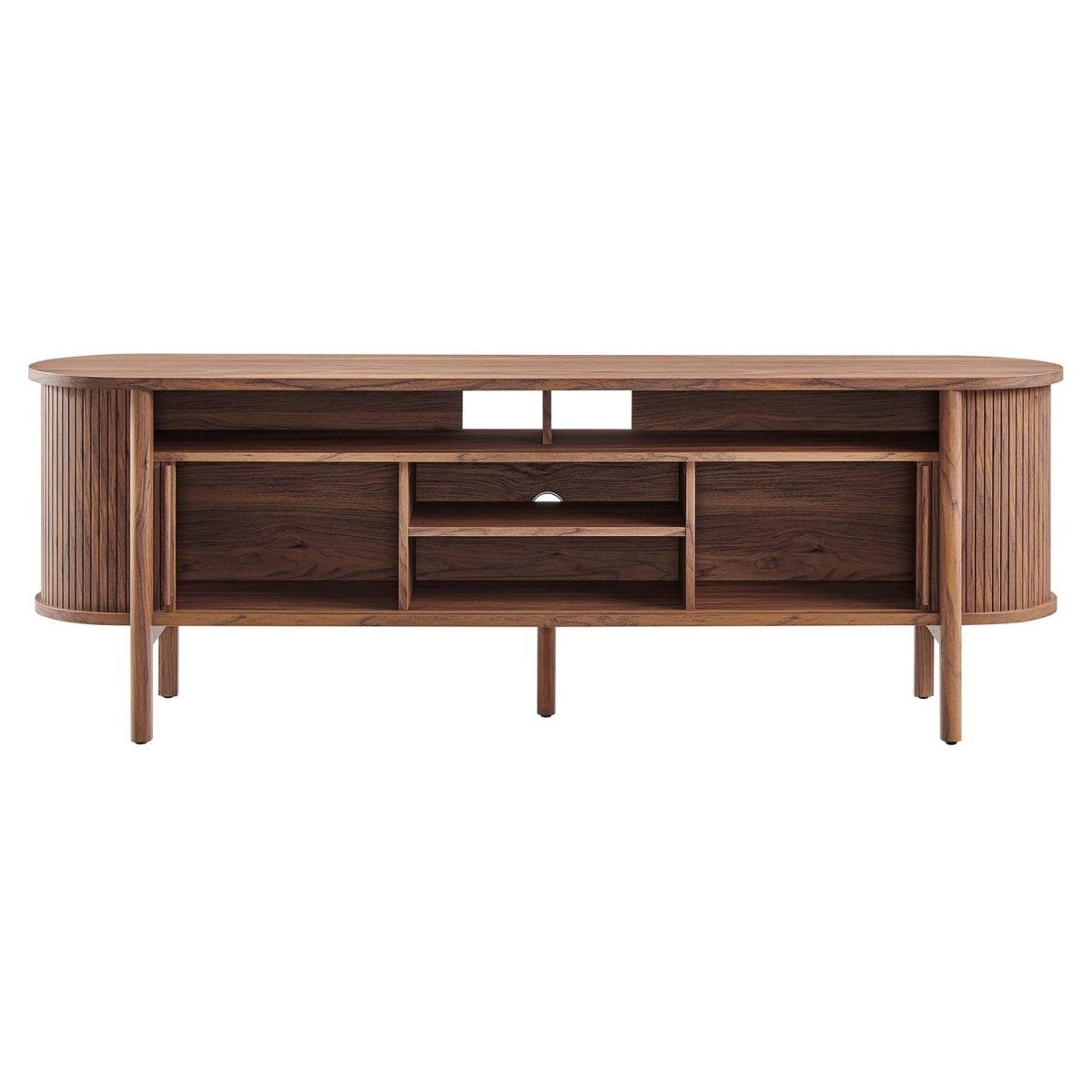71 Inch Mid - Century Curved Fluted TV Stand - TV Stands available at Alpine Outlets in Denver