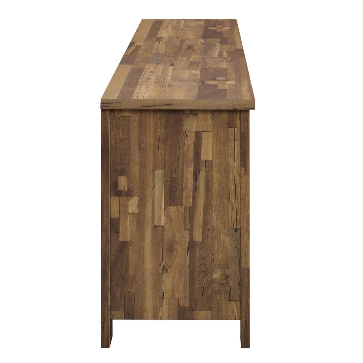 71 Inch Rustic Sliding Door TV Stand in Walnut - TV Stands available at Alpine Outlets in Denver