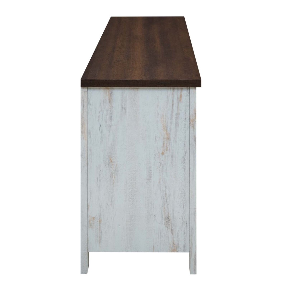 71 Inch Rustic Sliding Door TV Stand in White - TV Stands available at Alpine Outlets in Denver
