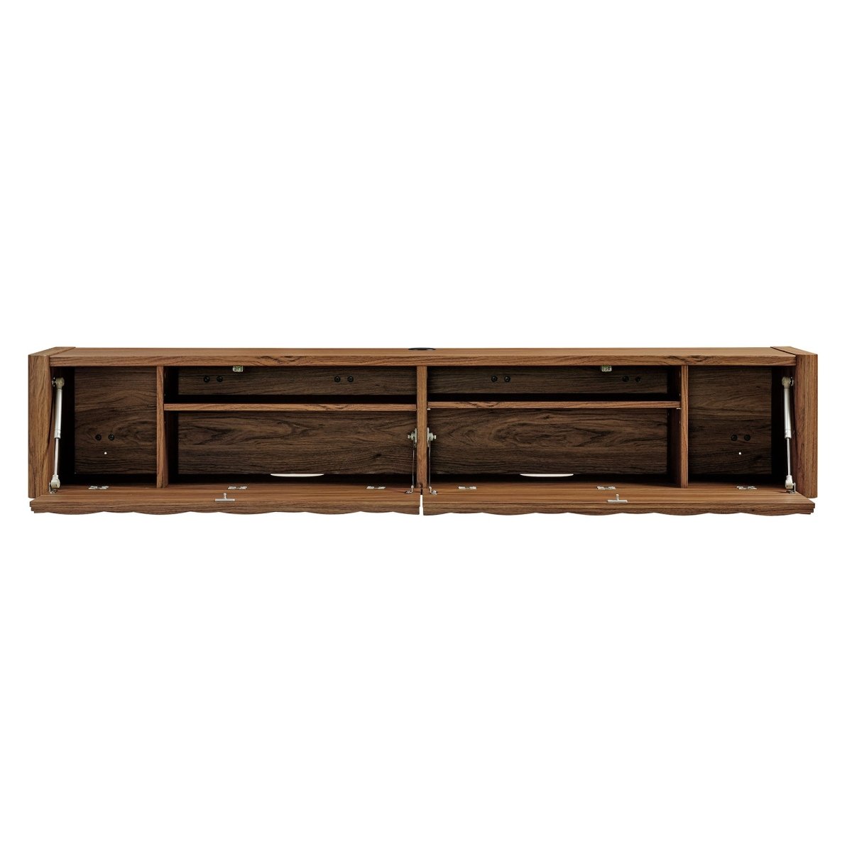 71 Inch Sculpted Wall - Mounted TV Cabinet in Walnut - TV Stands available at Alpine Outlets in Denver