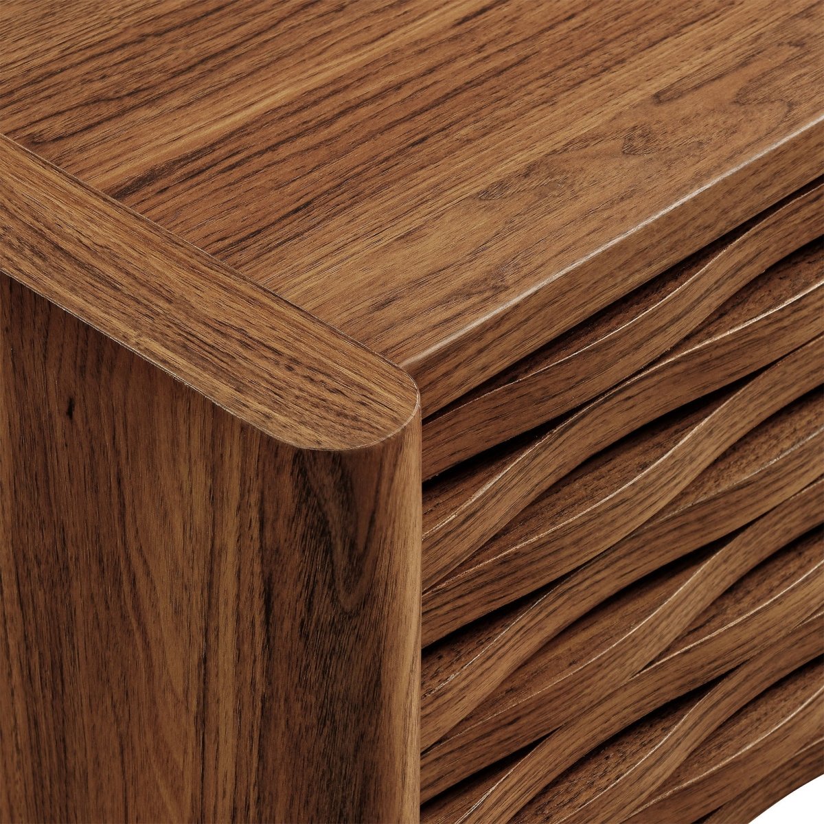 71 Inch Sculpted Wall - Mounted TV Cabinet in Walnut - TV Stands available at Alpine Outlets in Denver