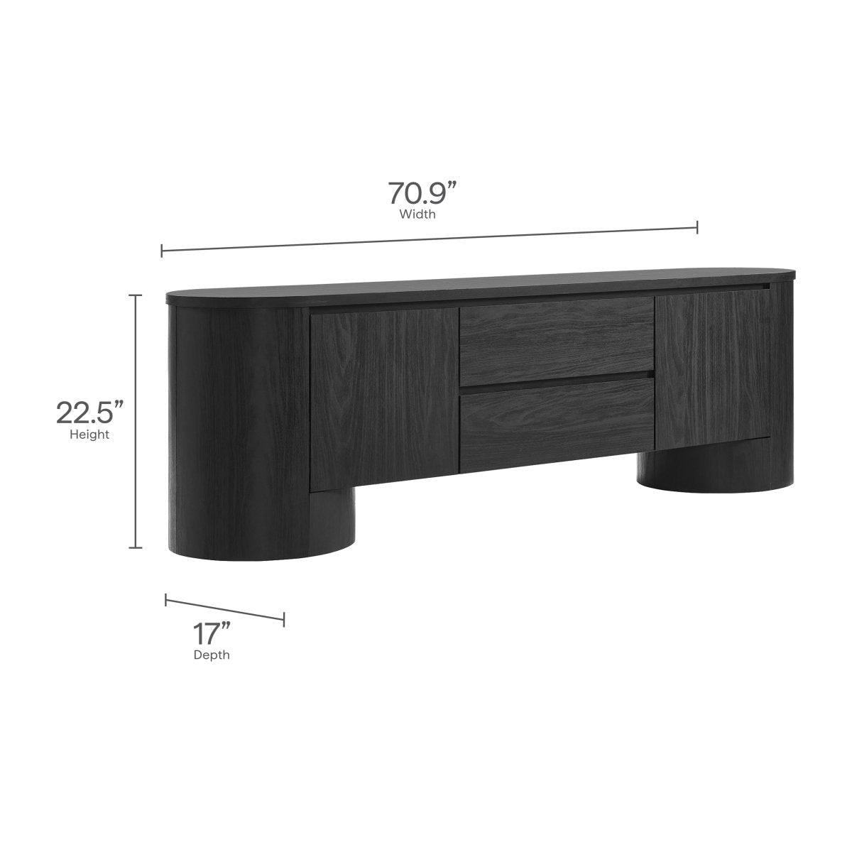 71 Inch Sophisticated Oval TV Cabinet - TV Stands available at Alpine Outlets in Denver