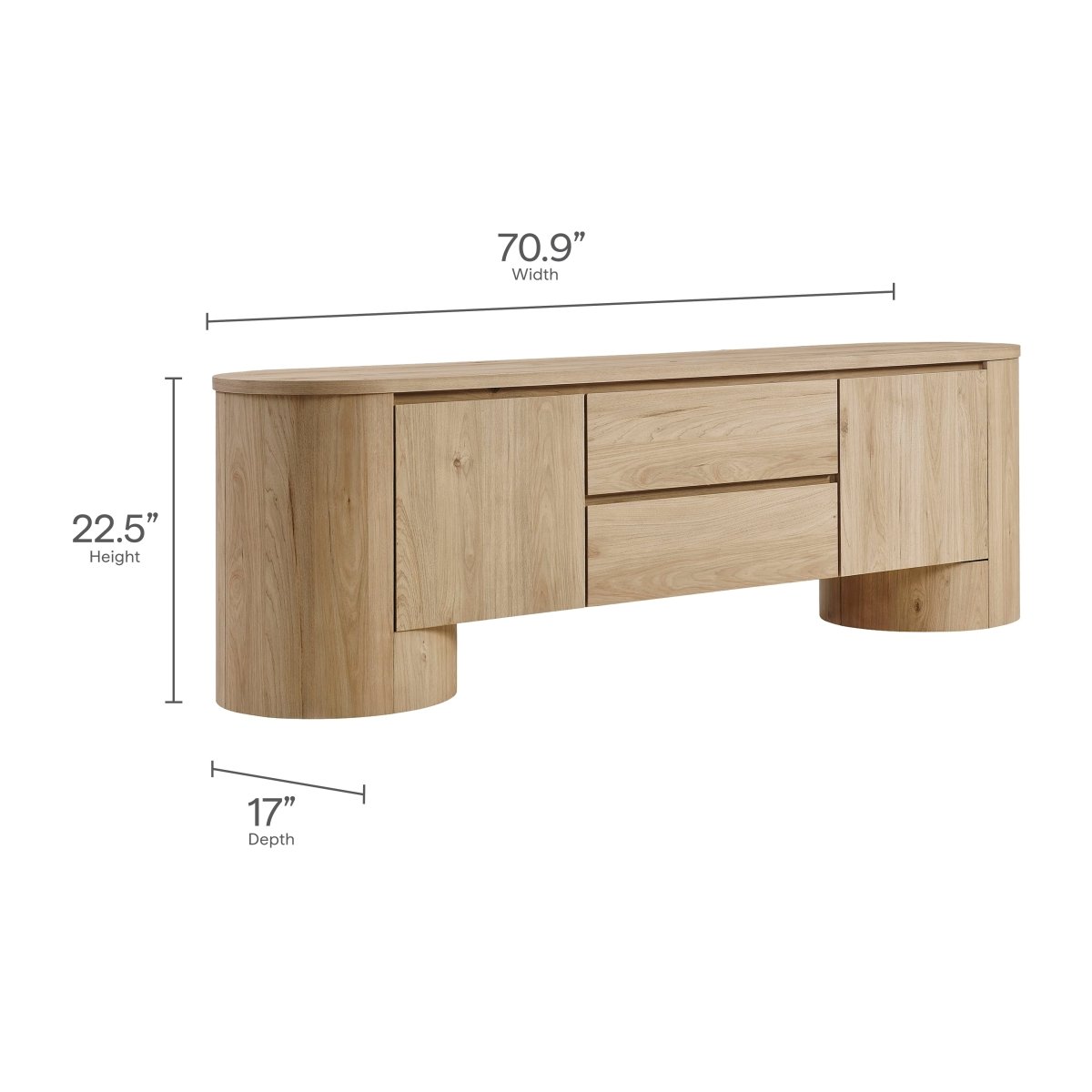 71 Inch Sophisticated Oval TV Cabinet - TV Stands available at Alpine Outlets in Denver