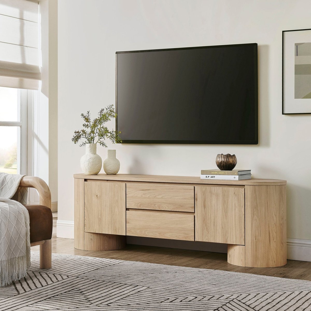 71 Inch Sophisticated Oval TV Cabinet - TV Stands available at Alpine Outlets in Denver