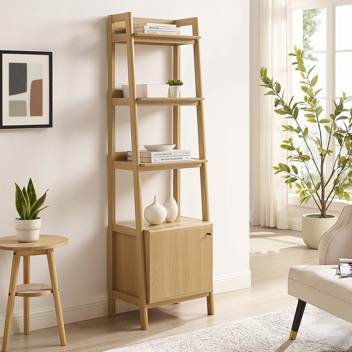 71" Slim Tiered Display Bookshelf with Concealed Storage - Bookcases available at Alpine Outlets in Denver