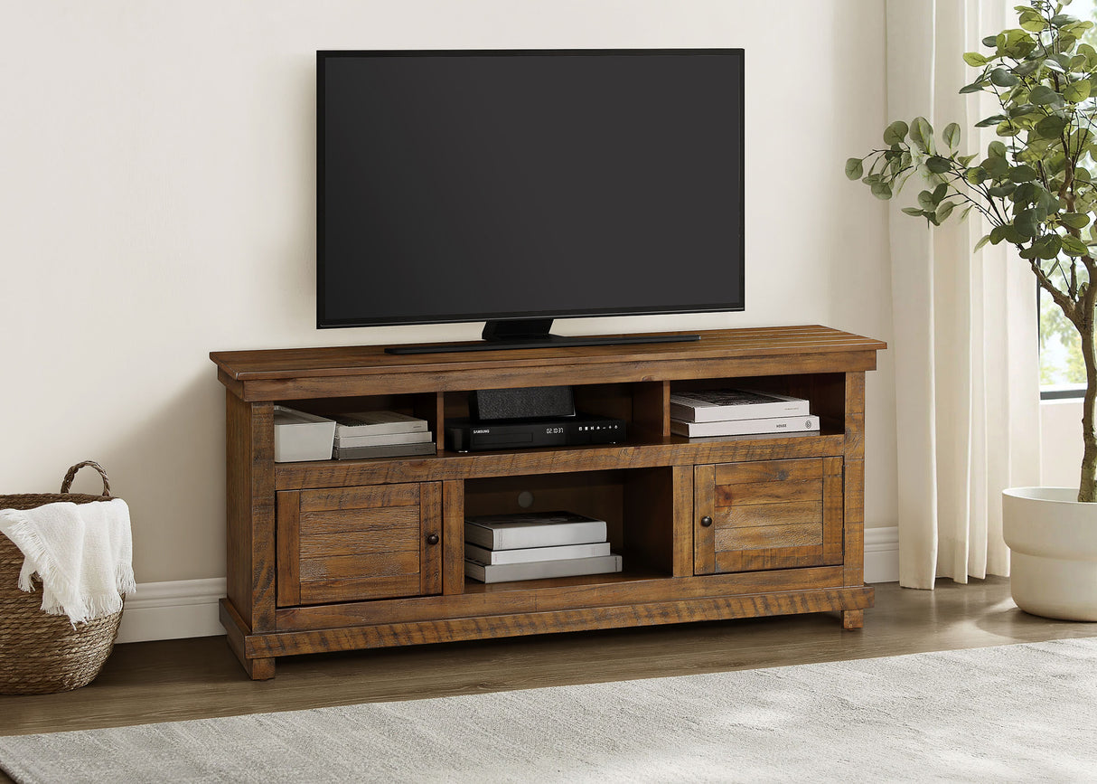 Payne 60-Inch TV Stand Media Console Distressed Brown