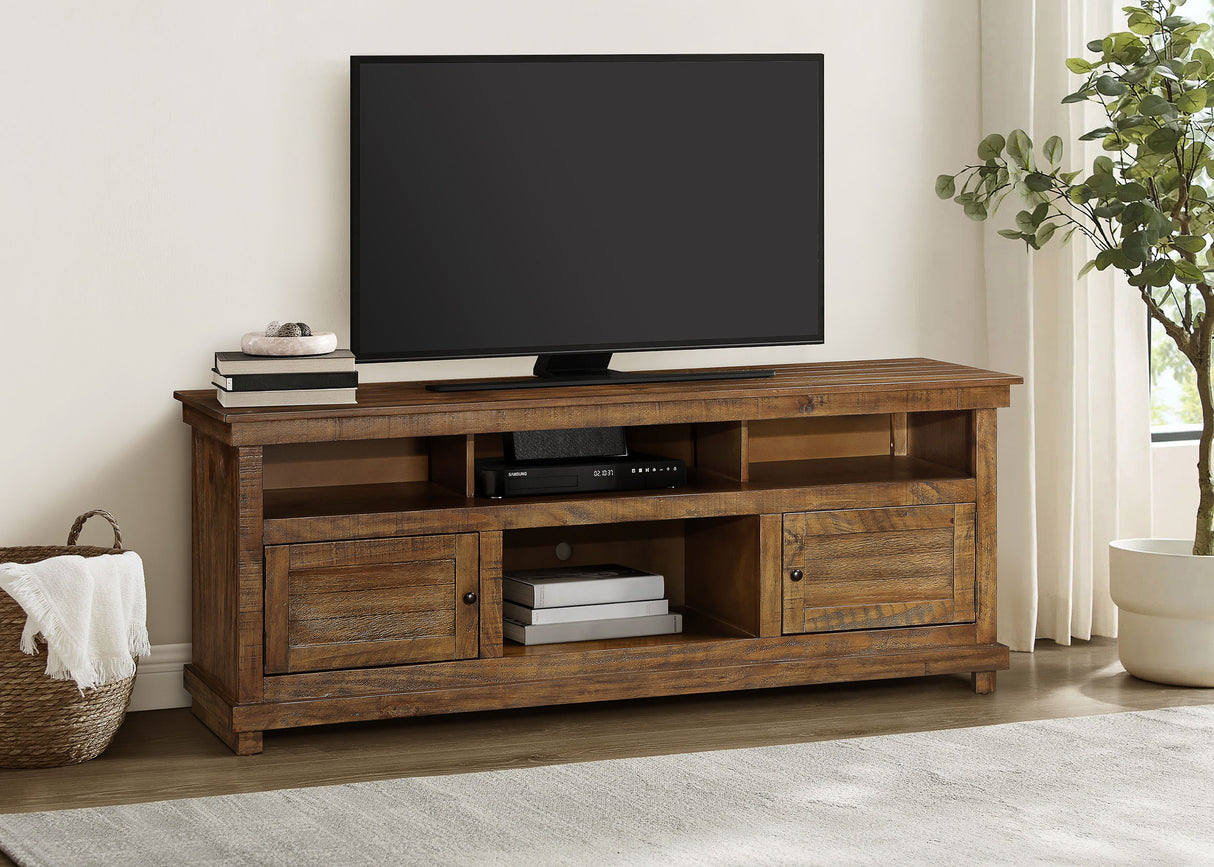 Payne 70-Inch TV Stand Media Console in Distressed Brown
