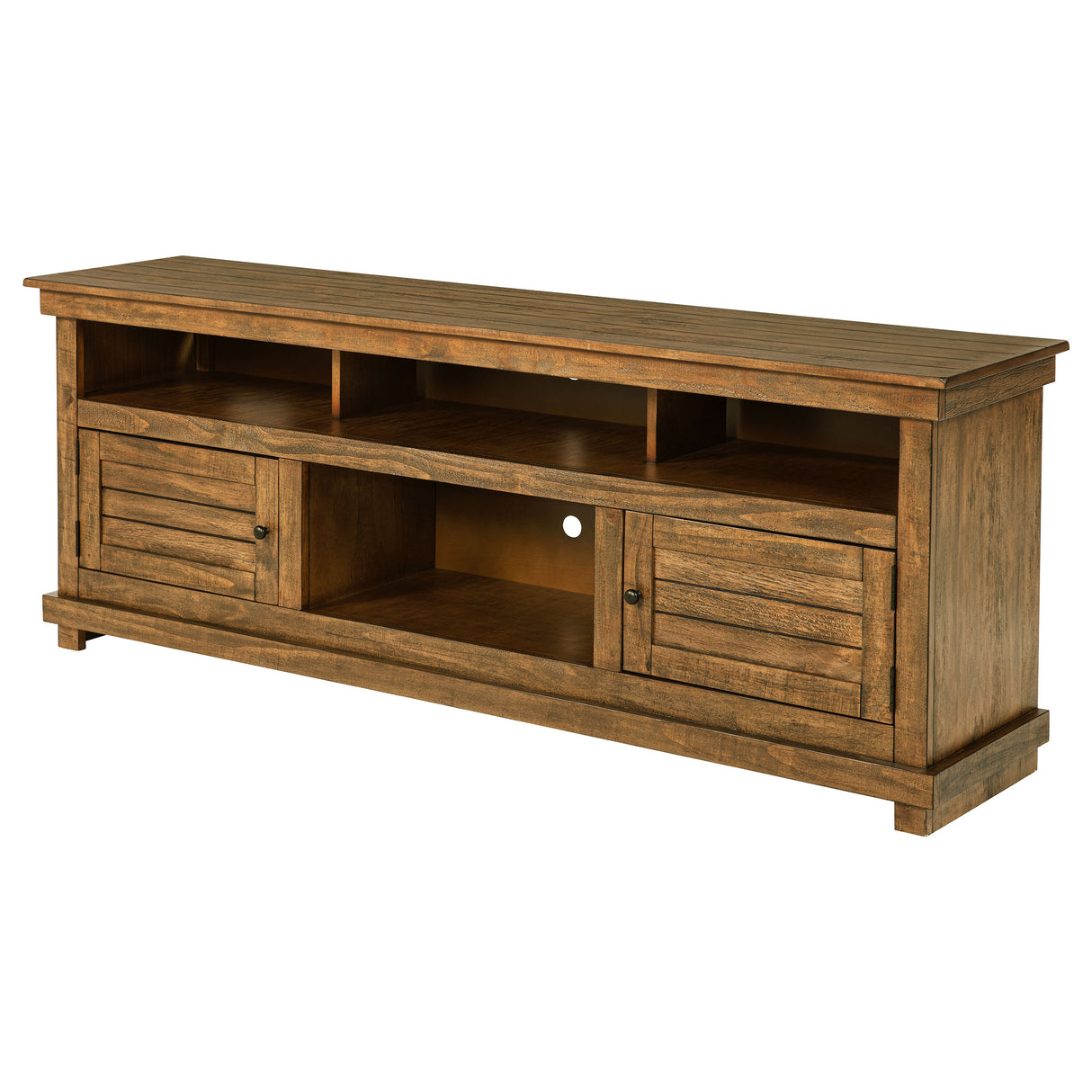 Payne 70-Inch TV Stand Media Console in Distressed Brown