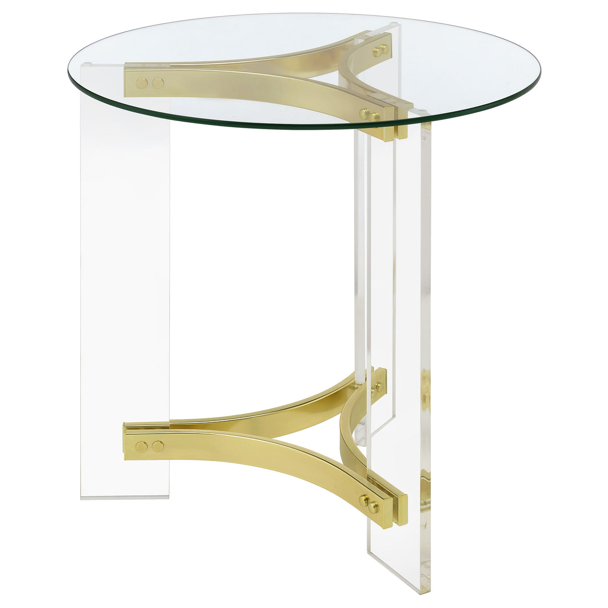 Janessa Round Glass Top Acrylic Leg End Table