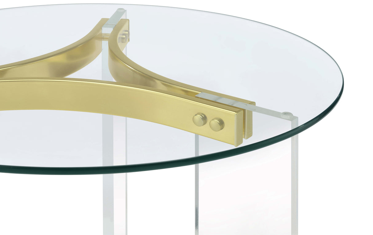Janessa Round Glass Top Acrylic Leg End Table