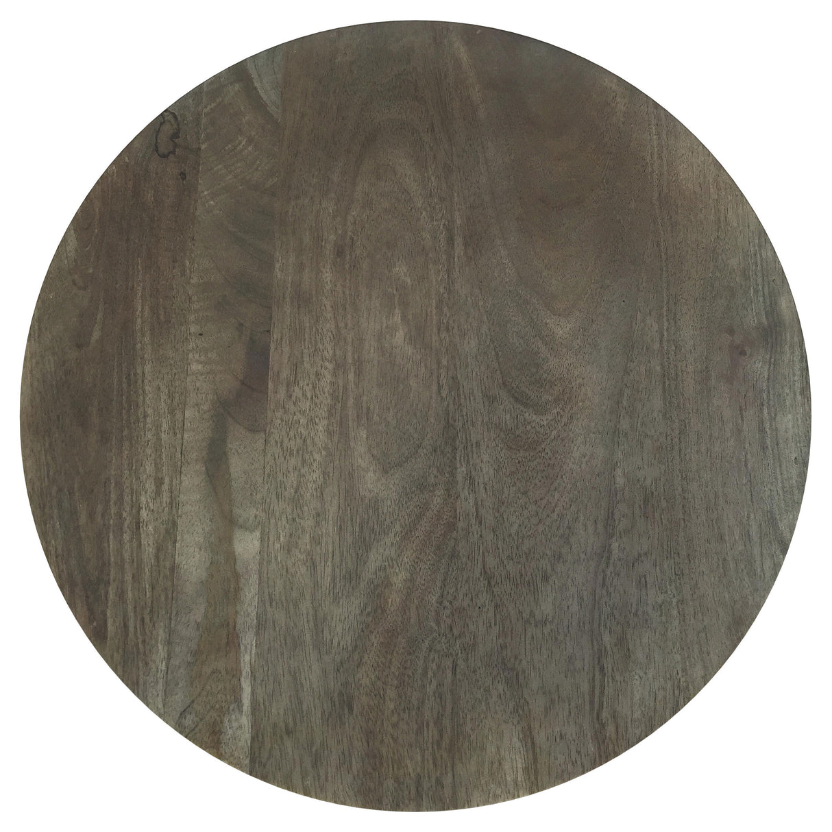 Kinkaid Round Solid Mango Wood End Table, Brown