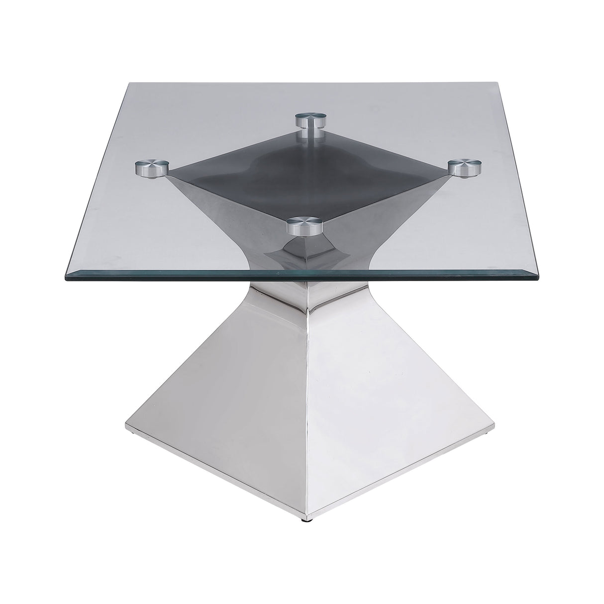 Jenny Glass Top Stainless Steel Coffee Table