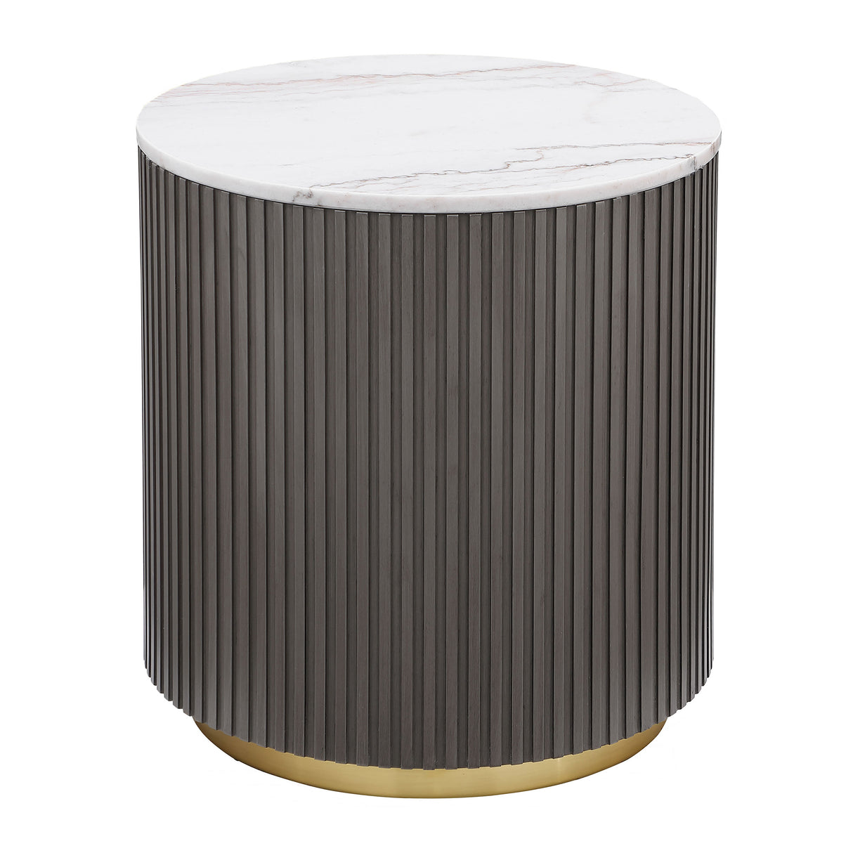 Jason Round White Marble Top Side Table Charcoal