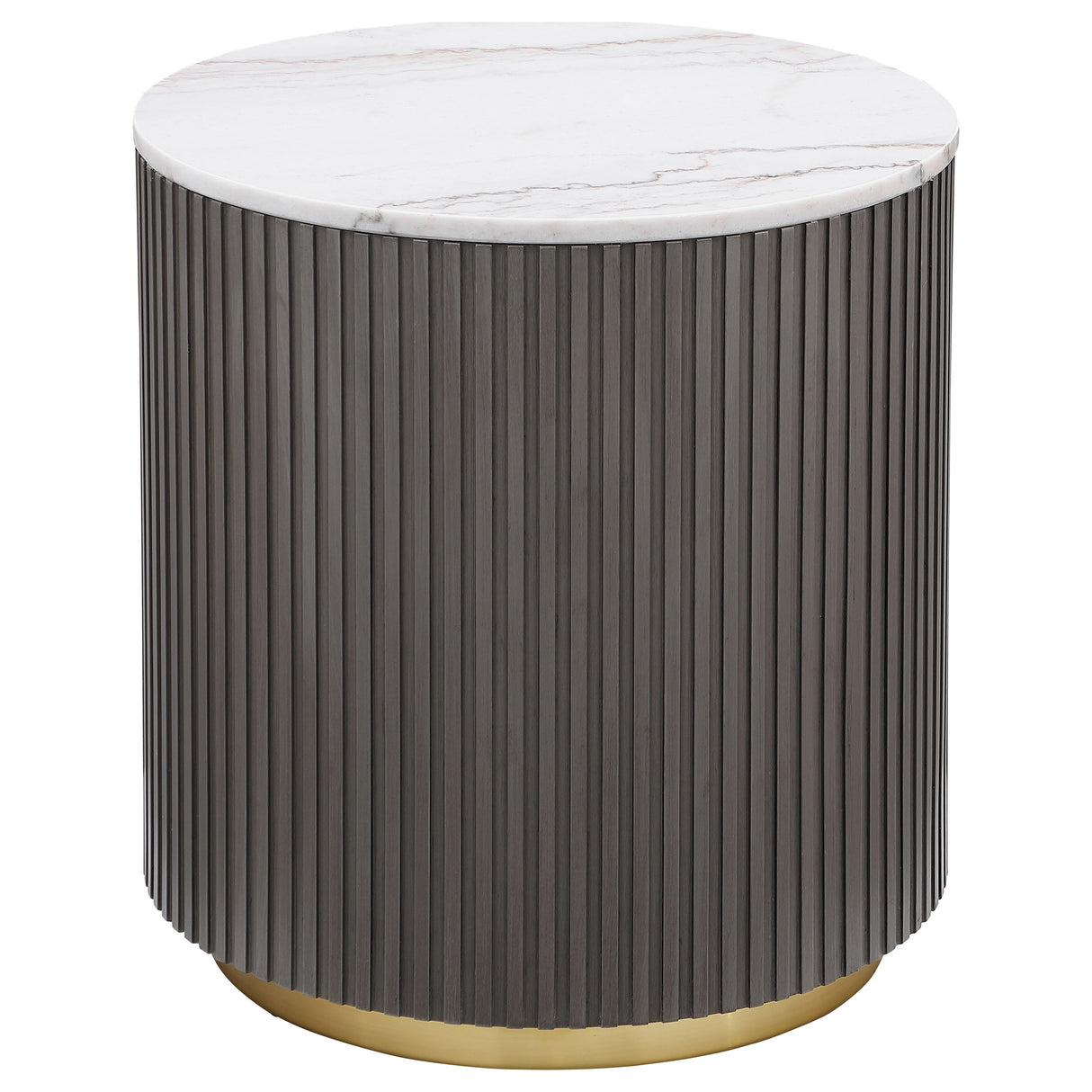 Jason 2-Piece Round White Marble Coffee Table Set