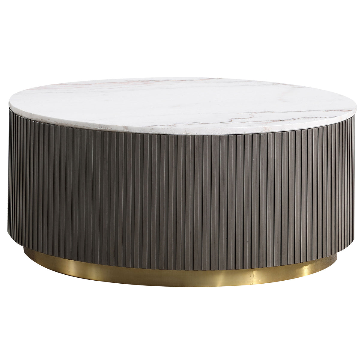 Jason 2-Piece Round White Marble Coffee Table Set
