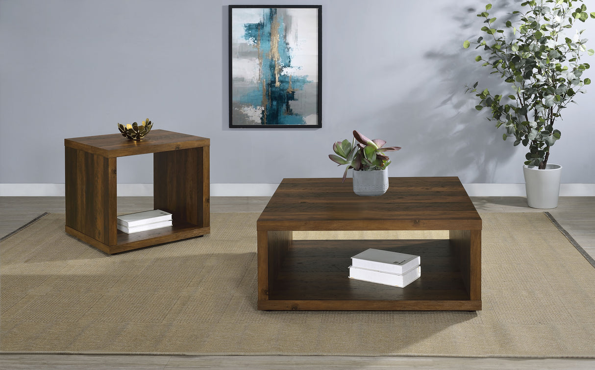 Frisco 2-Piece Coffee and End Table Set, Dark Pine