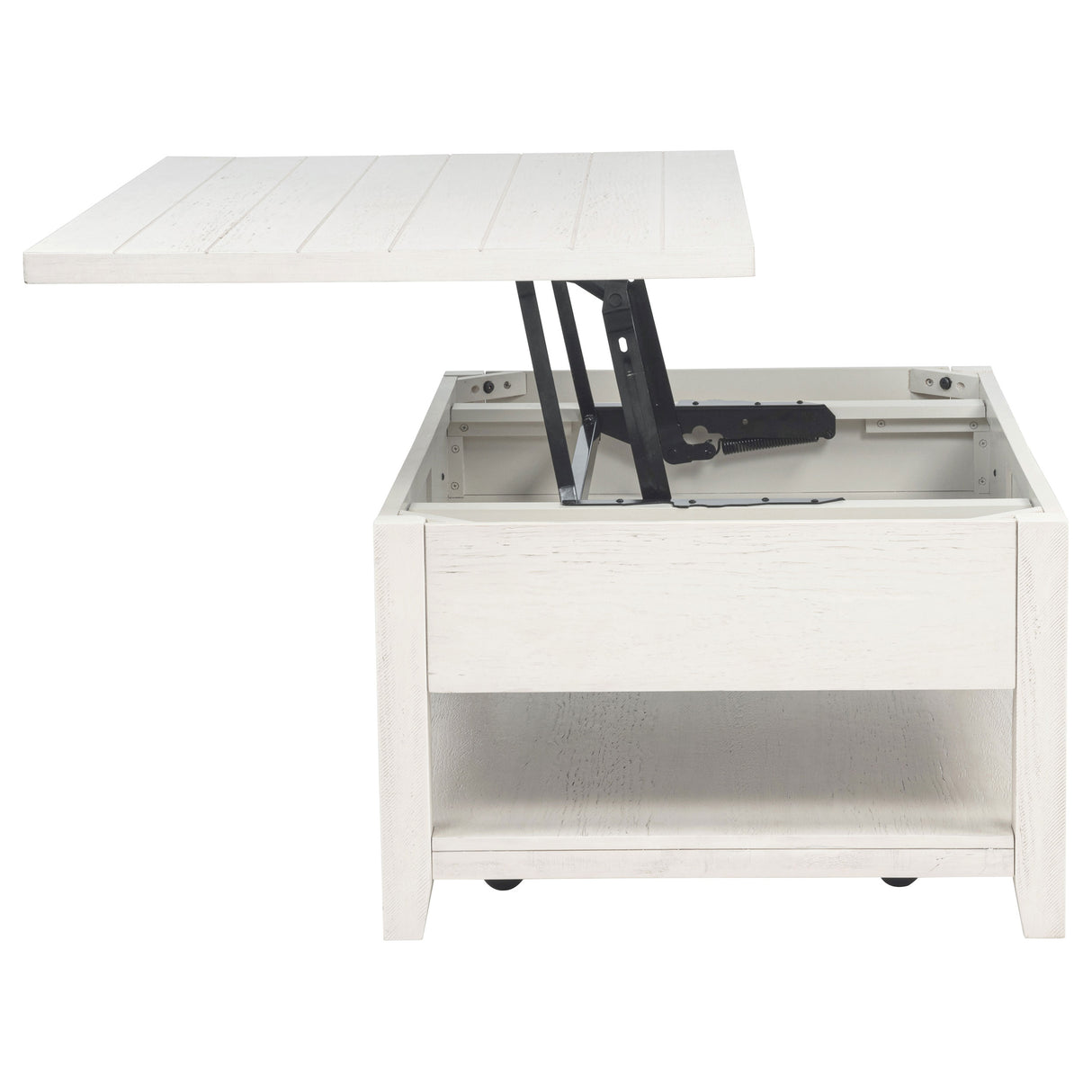 Payne 48-Inch Mobile Lift Top Coffee Table in Distressed White