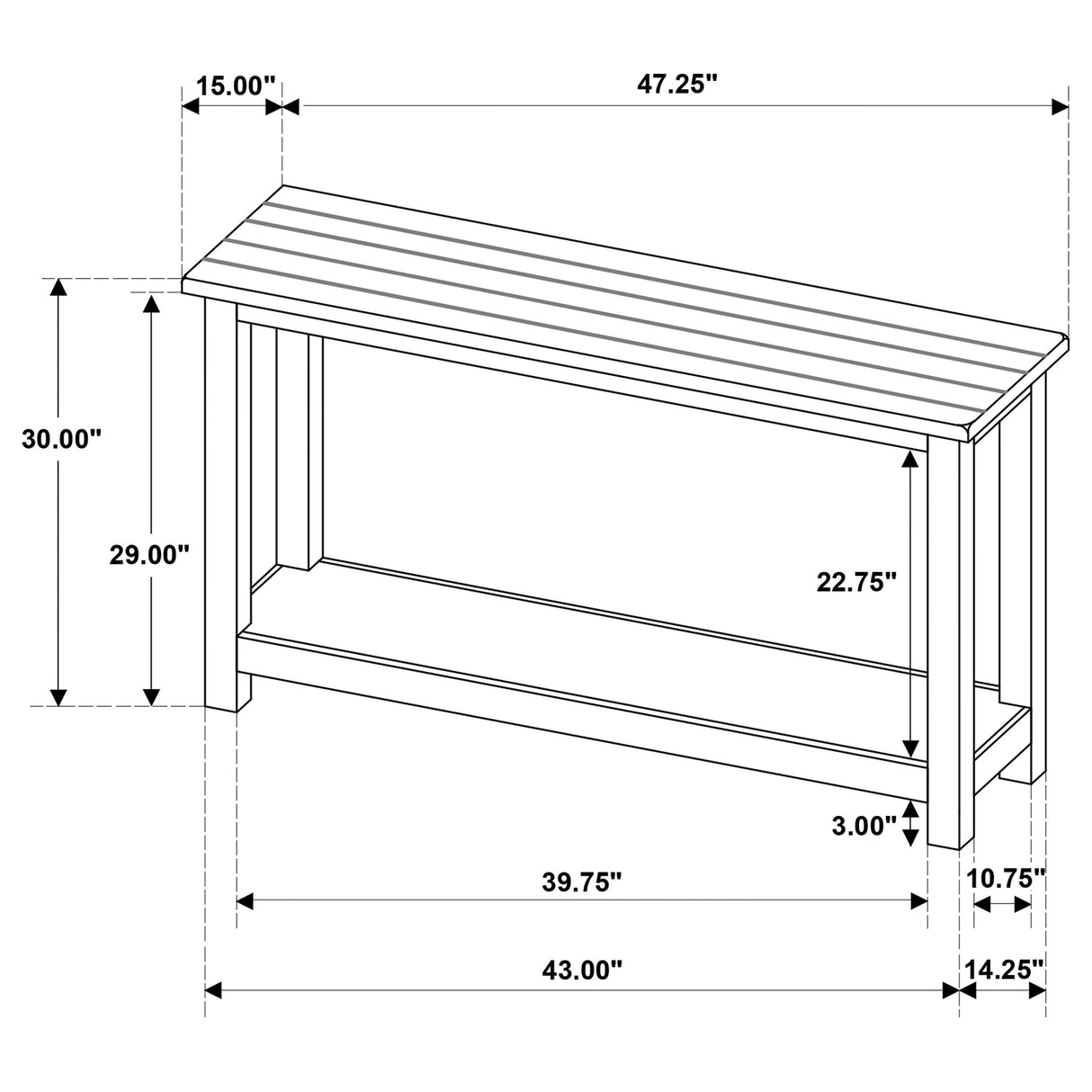 Payne Wood Entryway Console Table in Distressed White