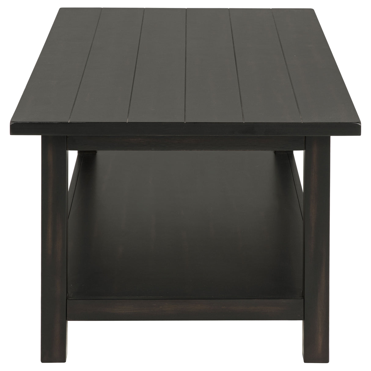 Payne Wood Coffee Table with Shelf, Distressed Java
