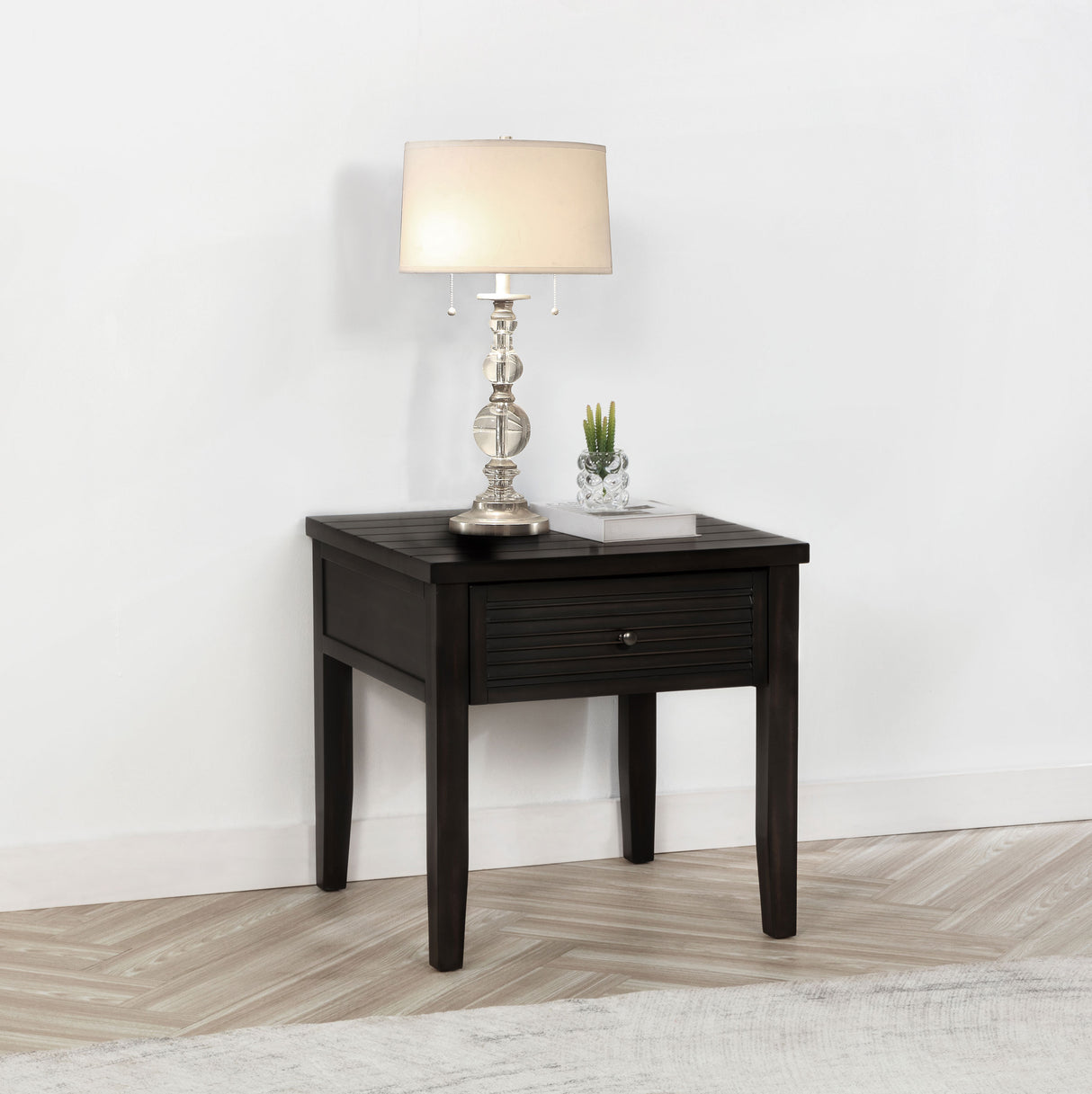Concord 1-Drawer Square End Table, Distressed Java